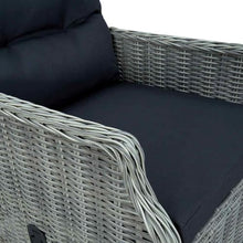 LASWWQMRF Reclining Patio Chair with Cushions Light Gray PE Rattan