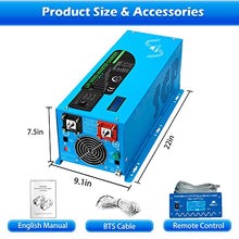 3000W Peak 9000W Pure Sine Wave Inverter Charger, DC 12V to AC 120V Power Inverter, with Battery Charger LCD Display, for RV, Camper, Trailer, Home, Low Frequency Manufactured by SunGoldPowerCo.,Ltd