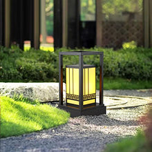 PAOOPA Landscape Path Light, Outdoor Post Light Fixture,Outdoor Bollard Lighting for Lawn, Patio, Courtyard and Driveway Decoration, Black,25x22x47cm