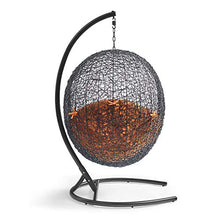 Modway EEI-739-ORA-SET Encase Swing Outdoor Patio Lounge Chair, With Stand, Orange