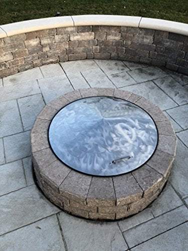 Stainless Steel Metal Fire Pit Cover Lid Top 39" OD Swirl Finish