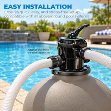 XtremepowerUS 19-Inch Sand Filter System for Above Ground & Inground Swimming Pools, 7-Way Multi-Port Valve Pool Filter with Stand, Up to 25,200 Gallons