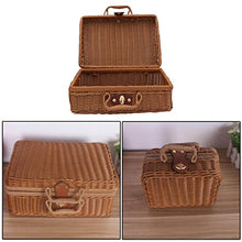 Small Picnic Basket Suitcase Woven Storage Basket Rattan Storage Case Woven Wicker Rattan Picnic Laundry Baskets Home Storage (Color : 2) (3)