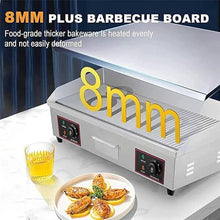 XQZMZSCP Commercial Electric Griddle, 4400W Electric Flat Top Grill, Stainless Steel Electric Countertop Griddle w/Drip Hole, Countertop Griddle for Pancake (822)