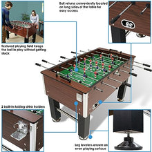 Sunnydaze Foosball Table with Folding Drink Holders - Faux Wood Brown