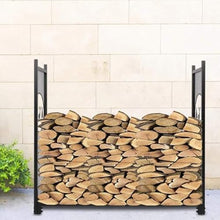 WXPWAMZ Large Heavy Duty Fireplace Log Rack – Wrought Iron Firewood Holder For Indoor/Outdoor Use, Vintage Design