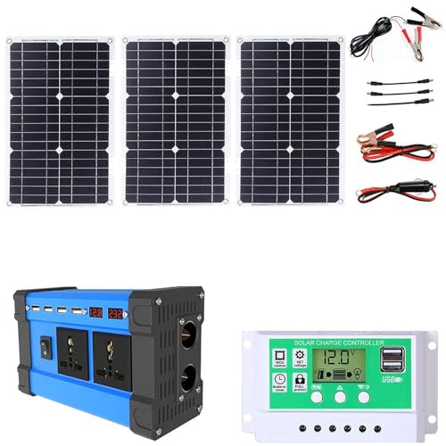 JYYEUTVCJ 75W Foldable Waterproof Solar Panel Kit with 50A Controller for RV, Boat, and Home Off-Grid Power Solutions(4000W)