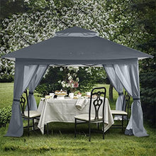 Patio Gazebo 13ft Pops Up Party Tent with Side Curtains and Storage Bags Outdoor Canopy Vented Roof