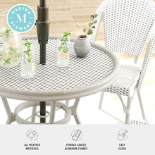 Martha Stewart Lily Pond 31.5" Round Bistro Dining Table, White/Navy