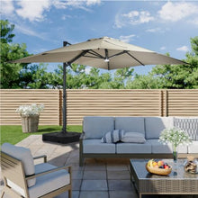 OROTLECT 10x13ft 360°Rotation Square Cantilever Patio Umbrella with Base & Bluetooth Audio Ambient Light