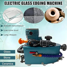 Tiuheyo 800W Electric Glass Edging Machine, 8000 RPM Portable Edger for DIY Glass Trimming, Round & Straight Bevel Polishing Tool, Ideal for Home (Blue)