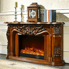 oaxroe Bedroom Fireplace Wood Fireplace Living Room Decorating Warming Fireplace Mantel Electric Insert Firebox LED Optical Artificial Flame Fireplace Heater(White,with Heater)