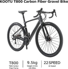KOOTU Carbon Gravel Road Bike Shimano 105 R7000 22S Disc Brake Black