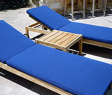 Alveare Home Clearwater Teak Sunbrella Outdoor Patio Chaise Lounger 4-Position Navy