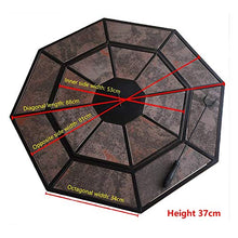 Outdoor Fire Pits,Outdoor Octagonal Ceramic Barbecue Table, Heating Brazier Charcoal Grill, Outdoor Fireplace with Lattice Cover