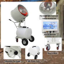 Banfluxion Industrial Spray Electric Fan High Velocity Misting Fan Humidification and Watering Cooling System with 60L Water Tank, 110V, Air Flow：670m³/min