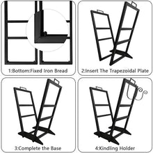 WXPWAMZ Outdoor Indoor Firewood Log Rack, Small Wood Rack Holder For Fireplace, Metal Firewood Carrier Brackets For Campfire Garden Patio Storage