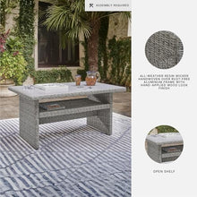 Signature Design by Ashley Naples Beach Contemporary Outdoor Rectangle Multi-Use Table, Light Gray