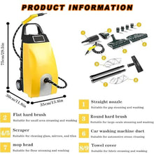 ZenHailure High Performance 2500w Jet Steam Washer,Compact Portable Build with Large 3.5l Reservoir,Fast 40s Warm-Up Time and Six Cleaning Attachments,Ideal for Driveways,Vehicles Yellow