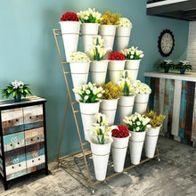 4-Tier Tall Plant Stand With Wheels, Heavy Duty Flower Cart With 16 Pcs