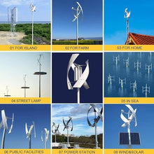 XRFCY Wind Turbine Generator Kit 6000W,12V 24V 48V 220V Portable Vertical Helix Wind Power Turbine Generator Kit,3 Blade Wind Generator Kit with Charge Controller for Marine RV Home(220V)
