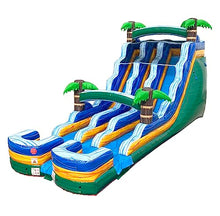 TentandTable 18FT Commercial Inflatable Double Water Slide, Tropical Green