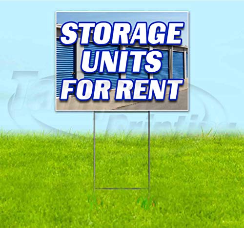 Storage Units for Rent (18" X 24") Yard Sign, Quantity Discounts, Multi-Packs, includes Metal Step Stake, Bandit Sign