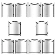 Fencer Wire Heavy Duty Arched Decorative Fence Gate, 5FT Height x 4FT Width Outdoor Fence Gate, Outdoor Anti-Rust Metal Steel Gate for Fencing Garden Barrier, with Gate Lock, Pack of 10