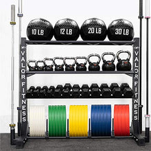 Valor Fitness BG-62 Multi-Functional Storage Rack - Holds Kettle Bells, Dumbbells, Barbells, Wall Balls, Bumper Plates