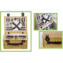 Storage Basket,Picnic for 4 - Wicker Hamper with Handle,Willow Set