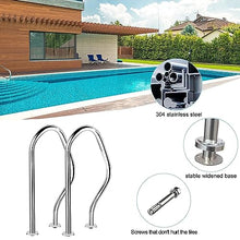 Swimming Pool Stair Rail, 304 Stainless Steel Pool SPA Railing Handles, Pool Handrails Suitable for Above Ground Pools, Hot Spring Baths, Backyard