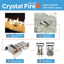 The Outdoor GreatRoom Company Linear Stainless Steel Crystal Fire Plus (BP1264-A), 57-Inch Burner, 64-Inch Plate