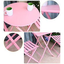 JKSVTF Outdoor Tables Chairs Patio Garden Furniture Set, Bistro Set 3 Piece, Folding 2 Chairs 1 Table, Premium Steel Patio Table Chairs for Balcony