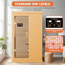 OUTEXER Far Infrared Sauna Home Sauna Spa Room Canadian Hemlock Wood 1200W
