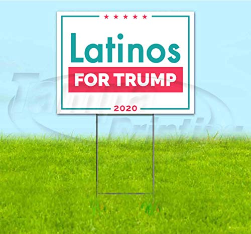 TampaPrinting Trump Latinos 2020 Yard Sign 18" x 24" with Metal Step Stake