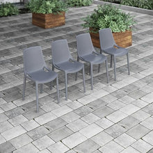 Amazonia Biscayne 9 Piece Patio Dining Set Teak Table Grey Resin Chairs Grey