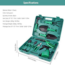 Feilx Garden Tools Set, 10 Pieces Gardening Tools with, Trowel Rake Weeder Pruner Shears Sprayer, Garden Hand Tools with Carrying Case Gardening Gifts -Gift for Women and Men (Color : Green)