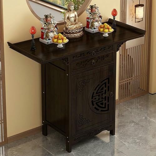 BTOIASYHF Personal Shrine Altar Table for Day of The Dead - Meditation and Prayer Cabinet, Buddhist Niche Offering and Incense Table, Perfect for Home Use.