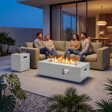 Sunpeak 42" Rectangular Outdoor Propane Fire Pit Table for Outside Patio
