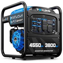 POXURIO 4550-Watt Portable Inverter Generator for Home Use, Open Frame Generator Gas Powered, Lightweight & Quiet for Home Use and Emergency Backup, EPA Compliant-Blue