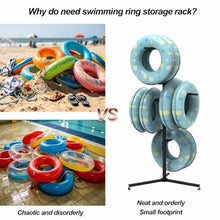 Asiwnshw Swim Ring & Float Storage Rack, 74.8" H Pool Side Organizer Towel Rack with 3 Wheels & 4 Crossbar, Swimming Equipments Drying Stand for Outdoor Pool Area