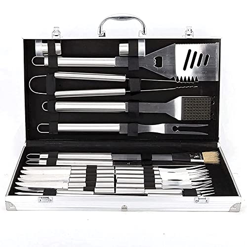 SDVantage BBQ Grill Accessories Set, Stainless Steel Grilling Accessories for Outdoor Camping, with Storage Box Complete BBQ Tools for Camping