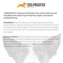 Dog-Proofer Vertical Fence Extension System - Includes Galvanized Steel Extenders and Industrial Poly Mesh to Prevent Jumping Over Fences, Extends Fencing Height by 3 Feet, 100 Foot Kit