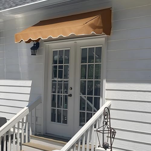 Easyawn Door and Window Sunbrella Canvas Awning / 5 Colors and 3 Sizes/Classic Awning (Linen 8 feet Wide)