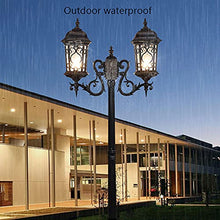 outdoor floor lamp 2 lights outdoor floor lamp, waterproof rust proof aluminum floor lamp, traditional Victoria lawn lighting, pillar glowing garden decoration, lumi column