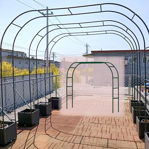 XYIANG Metal Garden Arch Heavy Duty Arbour for Roses Climbers and Fruit Weather Resistant Climbing Plant Support Large Wedding Arbor,Dark-Green-140X230Cm