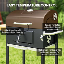Adjustable Charcoal Grill, 490 sq.in. Outdoor BBQ Grill with 3-Level Height Pan, Built-in Thermometer, Foldable Side Table, for Backyard Patio & Family BBQ