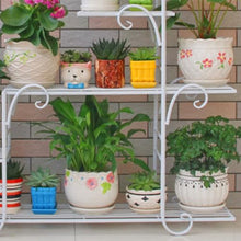 Plant Stand Indoor Outdoor Metal 5 Tier Flower Pot Holder Display Vertical Shelves Creative Plant Shelf Wrought Iron Corner Planter Rack Multiple Organizer For Garden Patio Balcony Display Rack