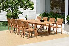 Brampton Patio Coventry 11-Piece Rectangular Extendable Dining Set Light Teak Finish