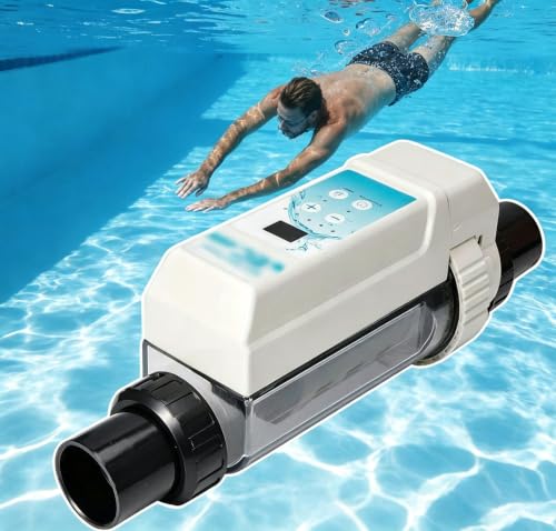 Automatic Saltwater Pool Chlorine Generator, Self-Cleaning Chlorination System, Fits up to 25000 Gallon Pools, for Swimming Pools Spas Hot Tubs EC16